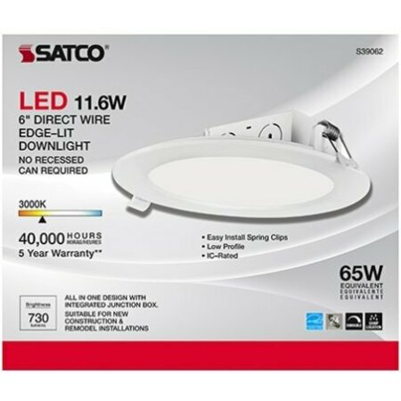 SATCO S39062 11.6W Led Direct Wire Downlight 5-6In S29062